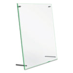 Superior Image Beveled Edge Sign Holder, Letter Insert, Clear/green-Tinted Edges
