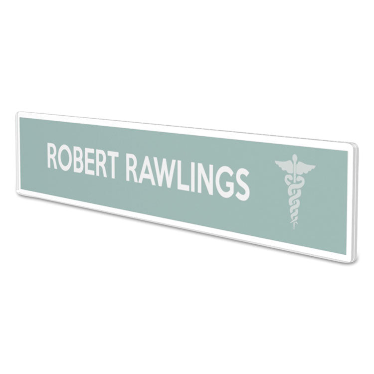 Superior Image Cubicle Nameplate Sign Holder, 8.5 x 2 Insert, Clear
