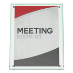 Superior Image Beveled Edge Sign Holder, Letter Insert, Clear/green-Tinted Edges
