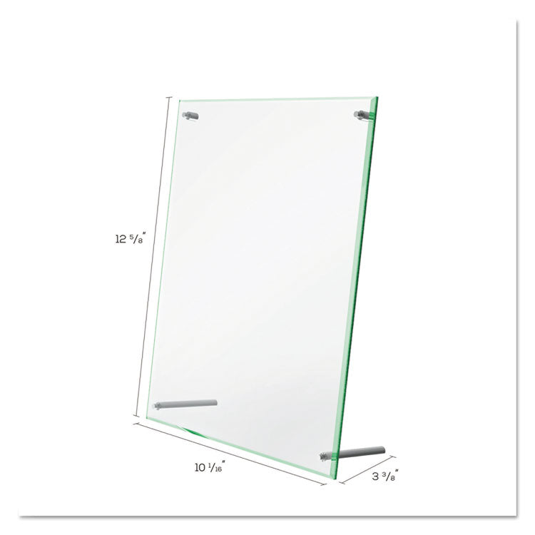Superior Image Beveled Edge Sign Holder, Letter Insert, Clear/green-Tinted Edges