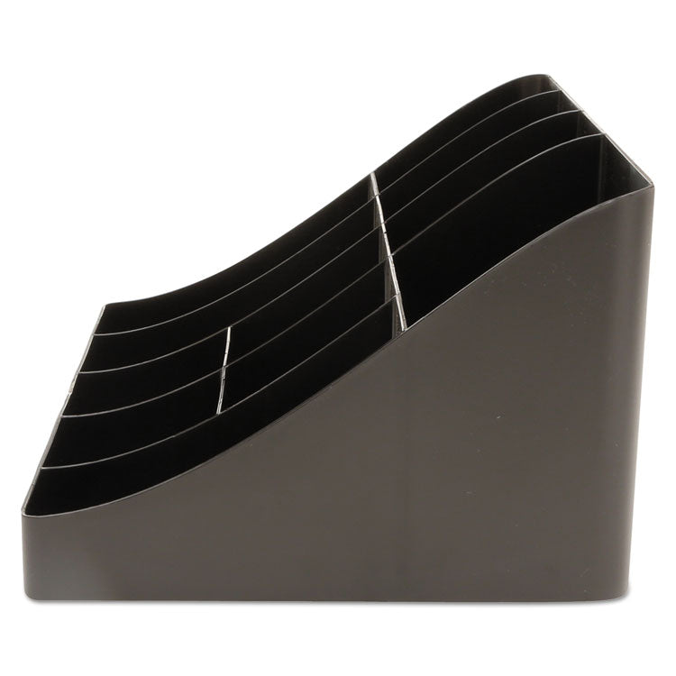 11-Compartment Coffee Condiment Organizer, 18.25 x 6.63 x 9.78, Black