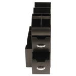 Coffee Condiment Caddy Organizer, 10 Compartments, 5.4 x 11 x 12.6, Black