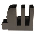 Coffee Condiment Caddy Organizer, 10 Compartments, 5.4 x 11 x 12.6, Black