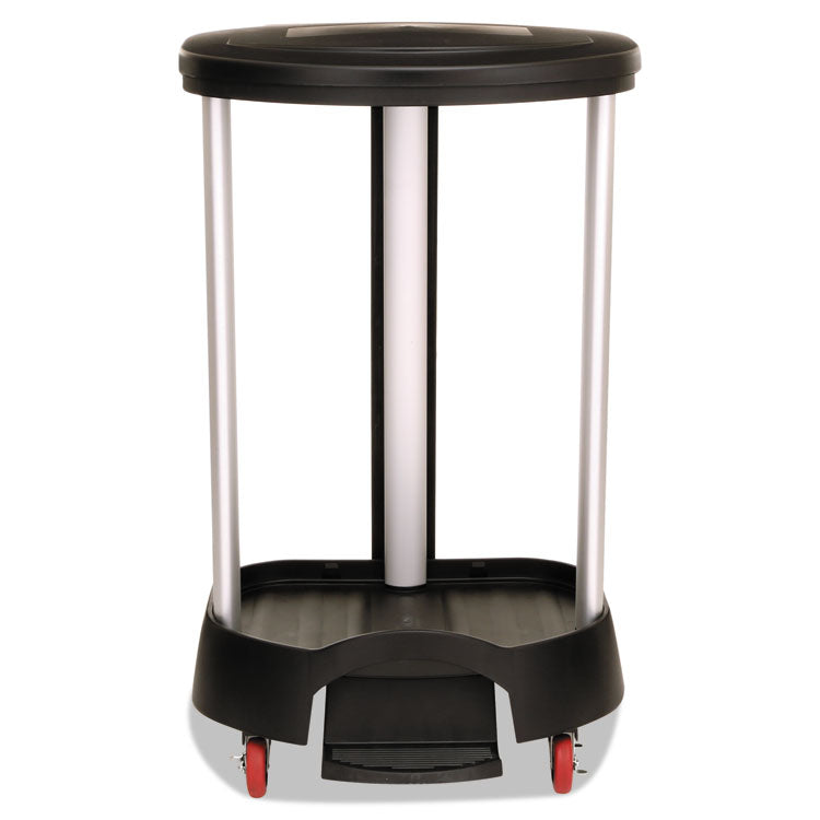 Premium Step-On Linen Hamper, 30 Gal, 20.38w X 22.25d X 37.88h, Aluminum/plastic, Black