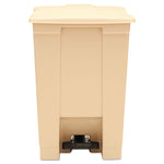 Indoor Utility Step-On Waste Container, 12 gal, Plastic, Beige
