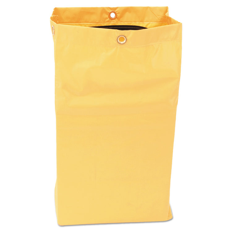 Zippered Vinyl Cleaning Cart Bag for Rubbermaid Commercial 6173-88, 24 gal, 17.25" x 10.5" x 30.5", Yellow