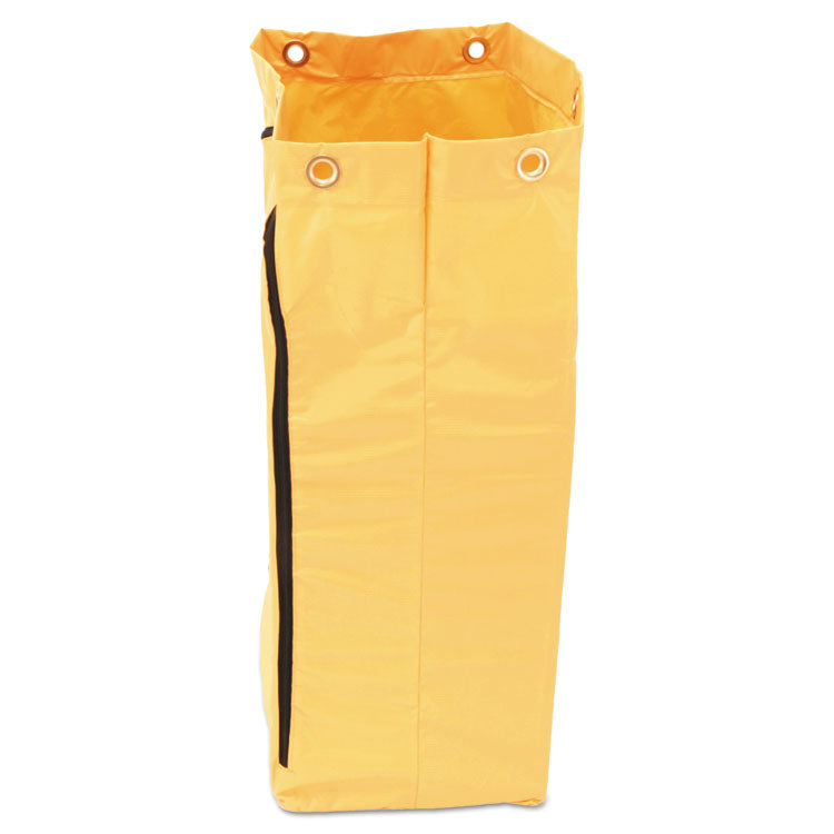 Zippered Vinyl Cleaning Cart Bag for Rubbermaid Commercial 6173-88, 24 gal, 17.25" x 10.5" x 30.5", Yellow