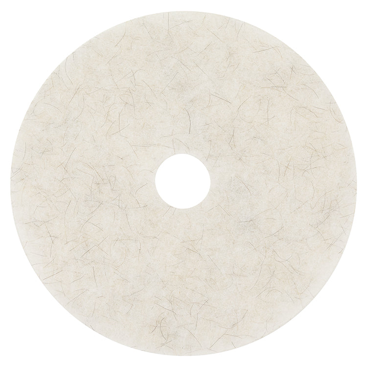 Ultra High-Speed Natural Blend Floor Burnishing Pads 3300, 19" Diameter, White, 5/carton