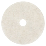 Ultra High-Speed Natural Blend Floor Burnishing Pads 3300, 21" Diameter, White, 5/carton