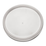 Plastic Lids for Foam Cups, Bowls and Containers, Flat, Vented, Fits 6 oz to 32 oz, Translucent, 100/Pack, 10 Packs/Carton