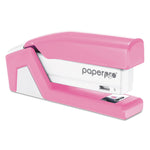 InCourage Spring-Powered Compact Stapler, 20-Sheet Capacity, Pink/Gray