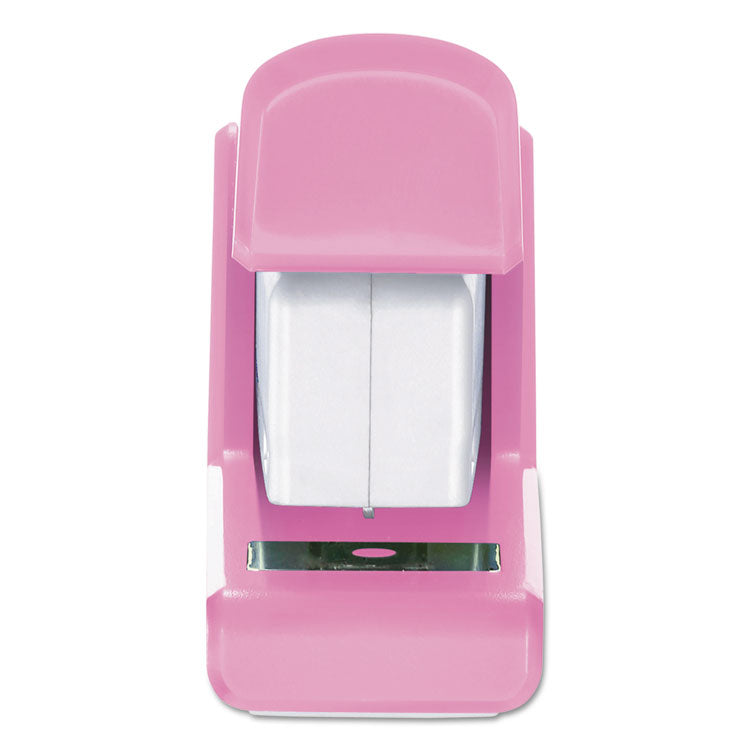 InCourage Spring-Powered Compact Stapler, 20-Sheet Capacity, Pink/Gray