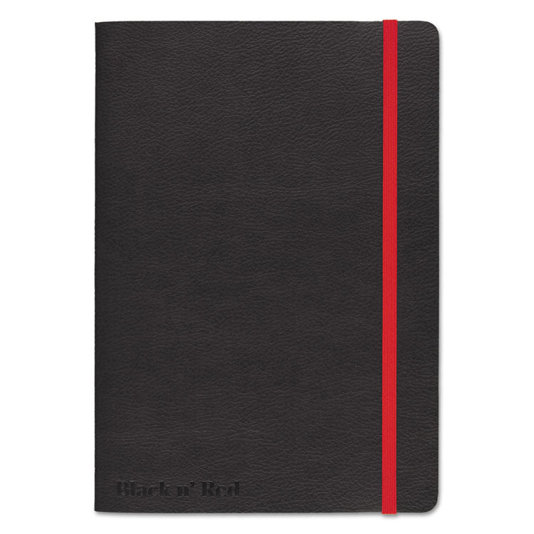 Flexible Cover Casebound Notebooks, SCRIBZEE Compatible, 1-Subject, Wide/Legal Rule, Black/Red Cover, (71) 8.25 x 5.75 Sheets
