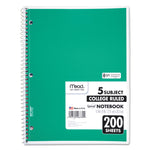Spiral Notebook, 5-Subject, Medium/College Rule, Randomly Assorted Cover Color, (200) 11 x 8 Sheets