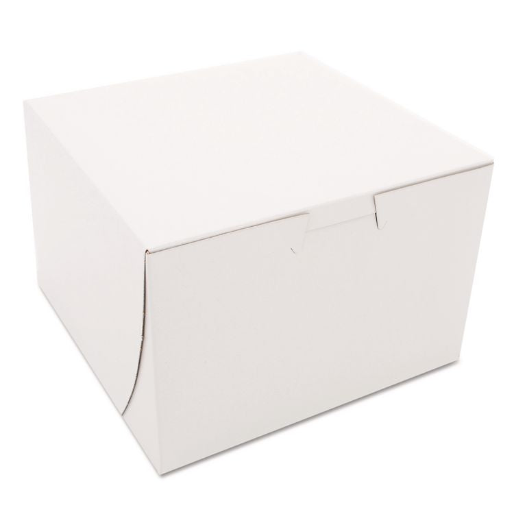 White One-Piece Non-Window Bakery Boxes, 6 x 6 x 4, White, Paper, 250/Bundle