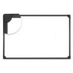 Design Series Deluxe Magnetic Steel Dry Erase Marker Board, 35.43" x 23.62", White Surface, Black Aluminum/Plastic Frame