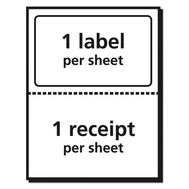 Shipping Labels With Paper Receipt And Trueblock Technology, Inkjet/laser Printers, 5.06 X 7.63, White, 50/pack