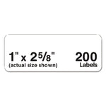 Mini-Sheets Mailing Labels, Inkjet/laser Printers, 1 X 2.63, White, 8/sheet, 25 Sheets/pack