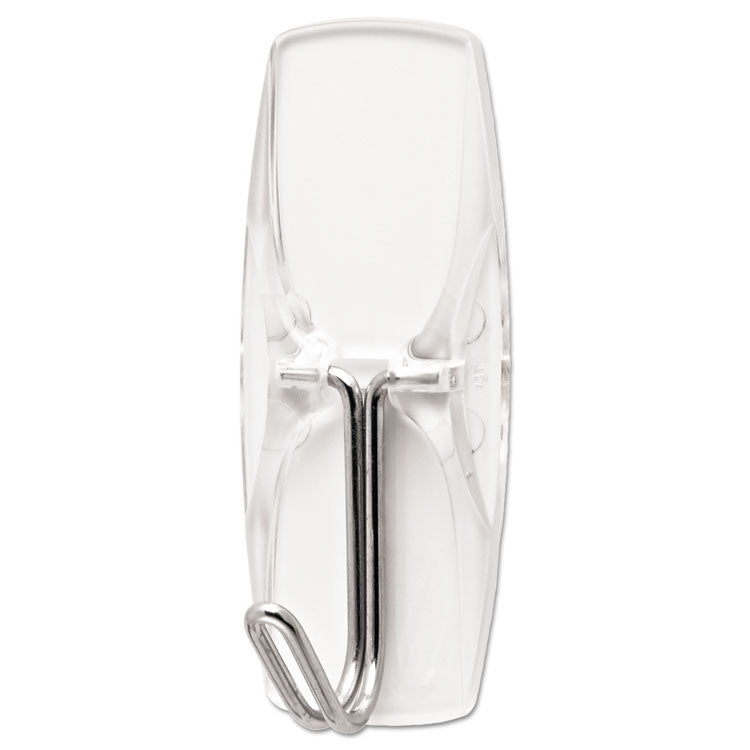 Clear Hooks and Strips, Medium, Plastic, 2 lb Capacity, 6 Hooks and 8 Strips/Pack