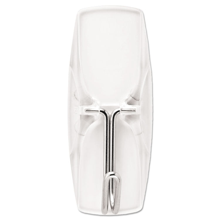 Clear Hooks and Strips, Medium, Plastic, 2 lb Capacity, 6 Hooks and 8 Strips/Pack