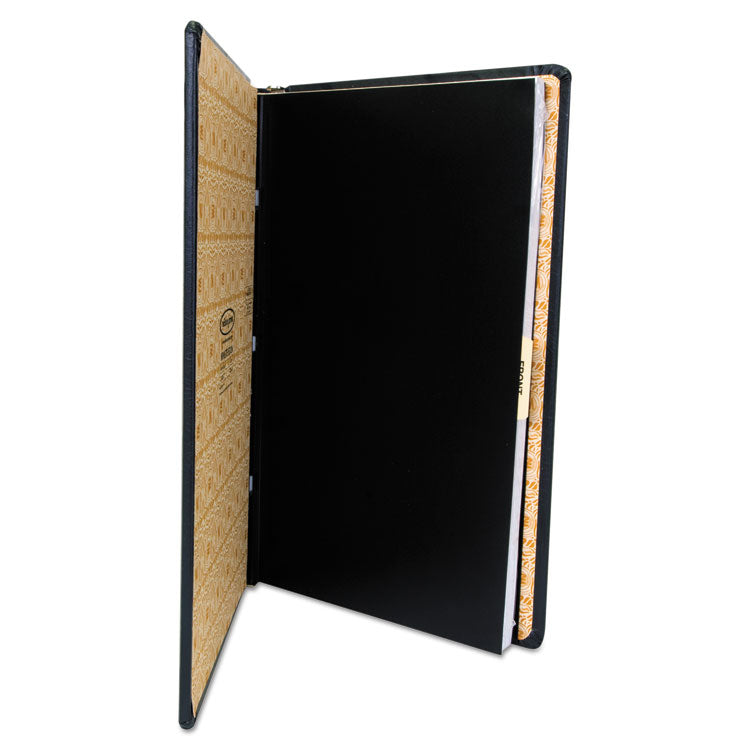 Looseleaf Corporation Minute Book, 1-Subject, Unruled, Black/Gold Cover, (250) 14 x 8.5 Sheets