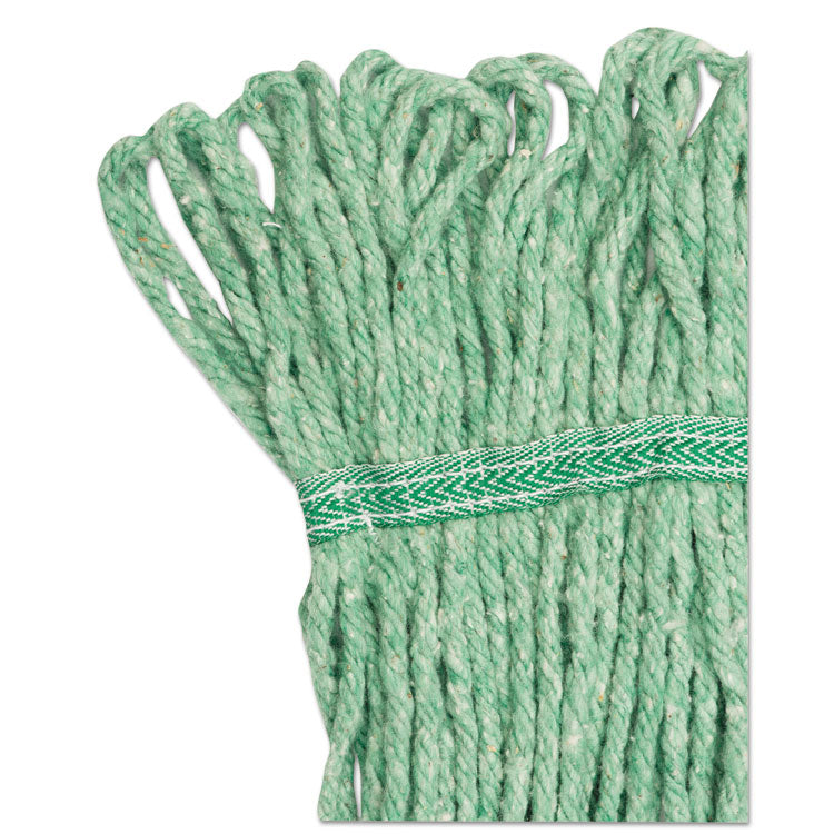 Super Loop Wet Mop Head, Cotton/synthetic Fiber, 5" Headband, Medium Size, Green