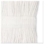 Premium Cut-End Wet Mop Heads, Cotton, 24oz, White, 12/carton