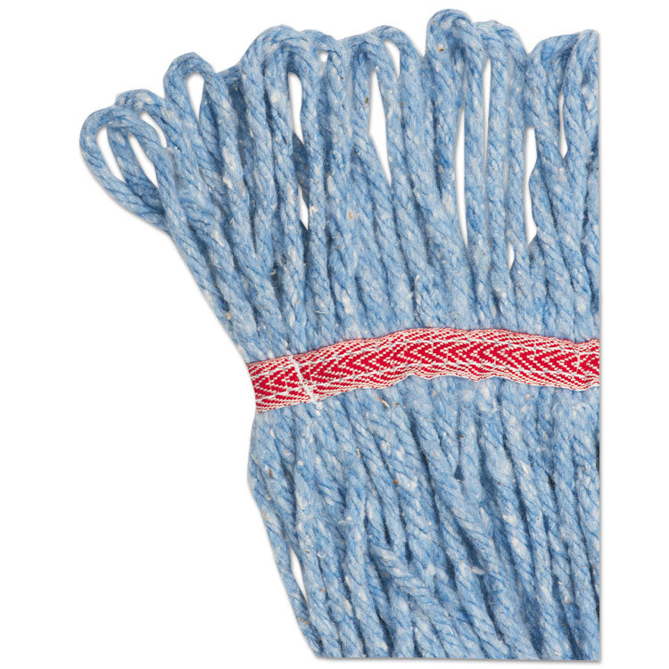 Super Loop Wet Mop Head, Cotton/synthetic Fiber, 5" Headband, Large Size, Blue