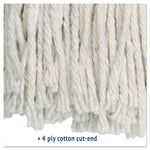 Cut-End Wet Mop Head, Cotton, No. 24, White