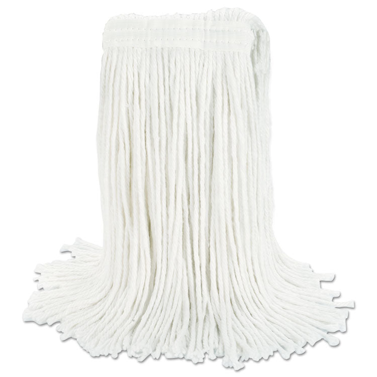 Cut-End Wet Mop Head, Rayon, No. 24, White