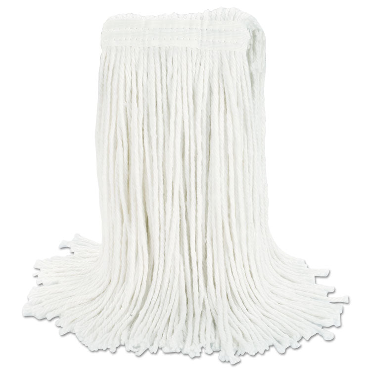Cut-End Wet Mop Head, Rayon, No. 24, White, 12/carton