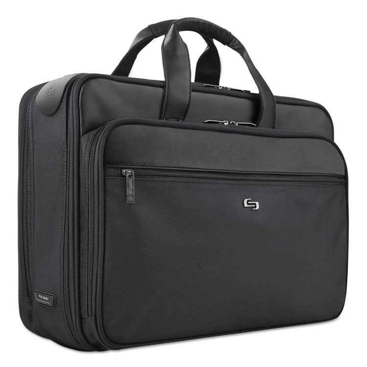 Classic Smart Strap Briefcase, Fits Devices Up to 16", Ballistic Polyester, 17.5 x 5.5 x 12, Black