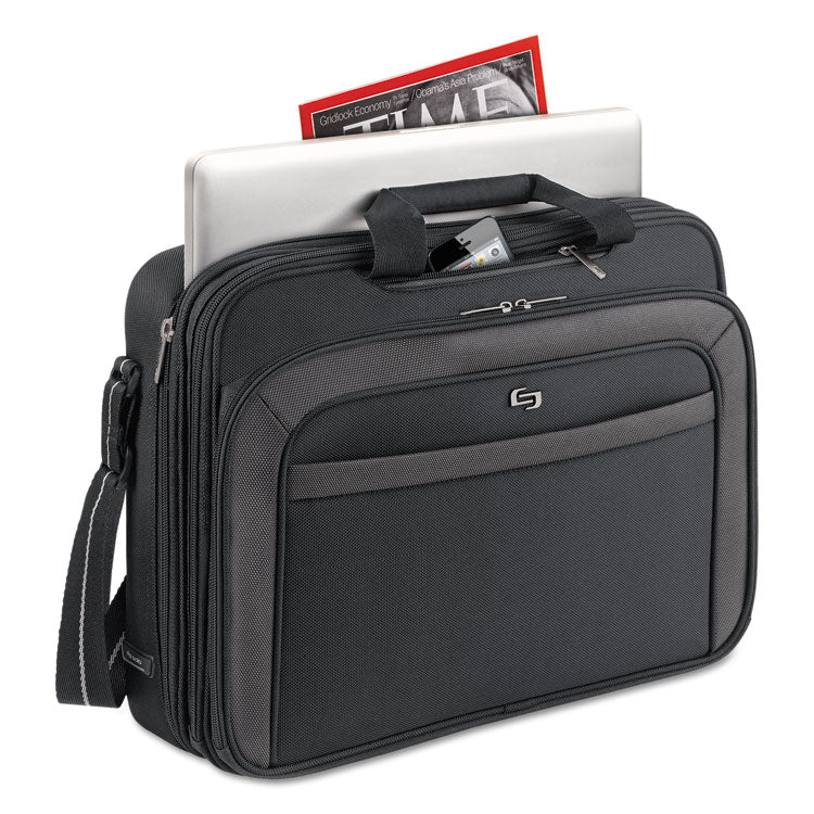 Pro CheckFast Briefcase, Fits Devices Up to 17.3", Polyester, 17 x 5.5 x 13.75, Black