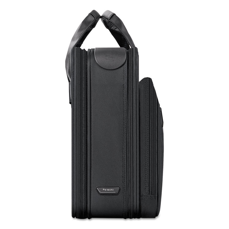 Classic Smart Strap Briefcase, Fits Devices Up to 16", Ballistic Polyester, 17.5 x 5.5 x 12, Black