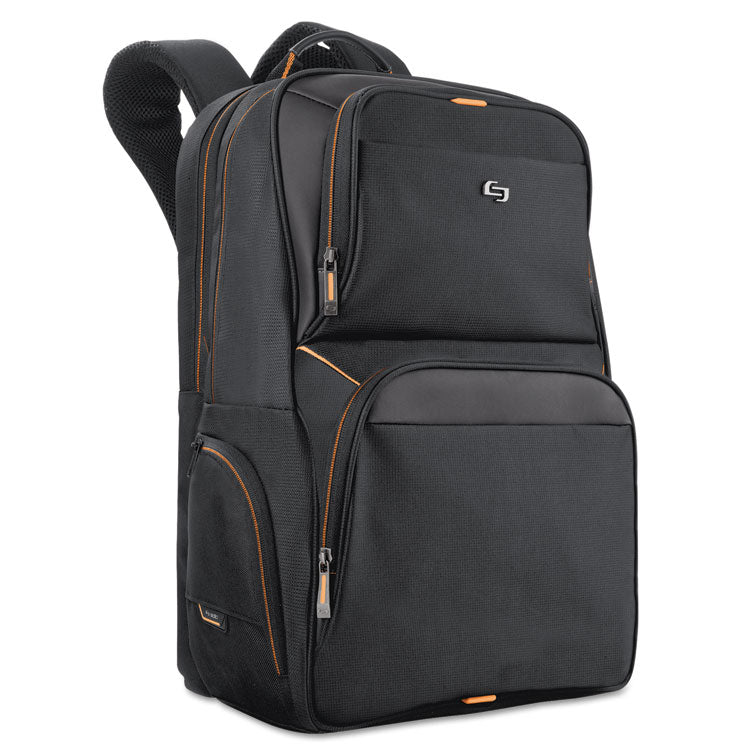Urban Backpack, Fits Devices Up to 17.3", Polyester, 12.5 x 8.5 x 18.5, Black