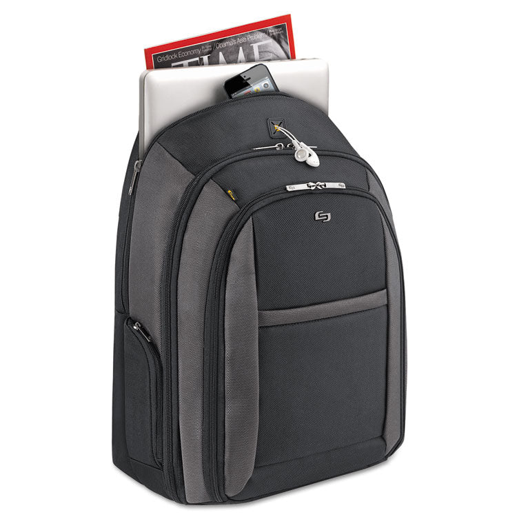 Pro CheckFast Backpack, Fits Devices Up to 16", Ballistic Polyester, 13.75 x 6.5 x 17.75, Black
