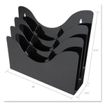 3-Tier Document Organizer W/6 Removable Dividers, 13.38w X 3.5d X 11.5h, Black
