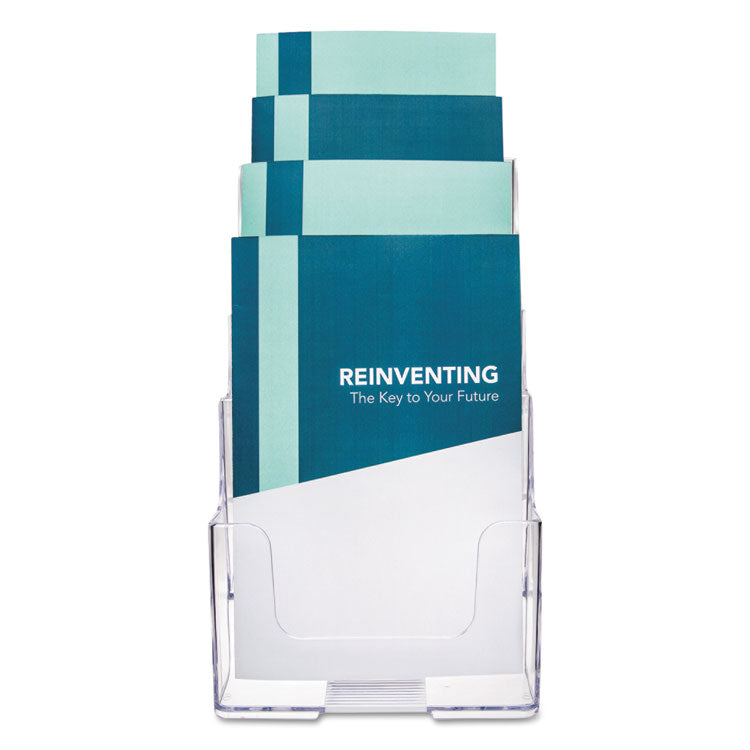 4-Compartment Docuholder, Booklet Size, 6.88w X 6.25d X 10h, Clear