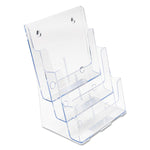 3-Compartment Docuholder, Magazine Size, 9.5w X 6.25d X 12.63, Clear