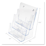 3-Compartment Docuholder, Magazine Size, 9.5w X 6.25d X 12.63, Clear