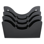 3-Tier Document Organizer W/6 Removable Dividers, 13.38w X 3.5d X 11.5h, Black