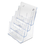 4-Compartment DocuHolder, Magazine Size, 9.38w x 7d x 13.63h, Clear