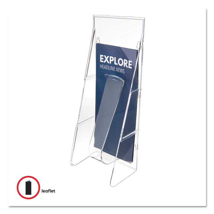 Stand-Tall Wall-Mount Literature Rack, Leaflet, 4.56w X 3.25d X 11.88h, Clear