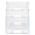 4-Pocket Business Card Holder, Holds 200 Cards, 3.94 X 3.5 X 3.75, Plastic, Clear