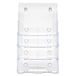 4-Compartment DocuHolder, Magazine Size, 9.38w x 7d x 13.63h, Clear