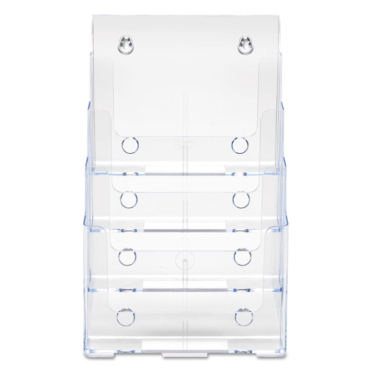 4-Compartment DocuHolder, Magazine Size, 9.38w x 7d x 13.63h, Clear
