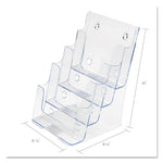 4-Compartment Docuholder, Booklet Size, 6.88w X 6.25d X 10h, Clear
