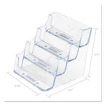 4-Pocket Business Card Holder, Holds 200 Cards, 3.94 X 3.5 X 3.75, Plastic, Clear