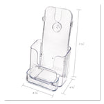 Docuholder For Countertop/wall-Mount W/card Holder, 4.38w X 4.25d X 7.75h, Clear