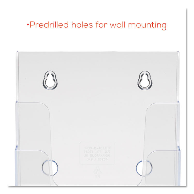 4-Compartment Docuholder, Booklet Size, 6.88w X 6.25d X 10h, Clear
